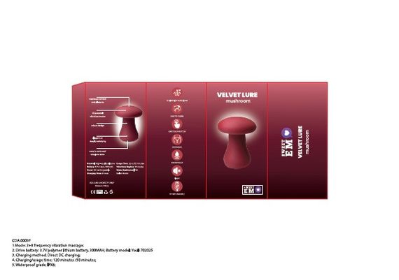 Вібратор у формі гриба Sweet Em, бордовий Sex Aura | Зображення 8