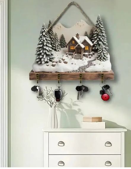 Доска - ключница новогодняя декоративная | Зображення 1