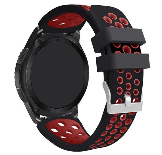 Спортивний ремінець з перфорацією для годинника Samsung Galaxy Watch 46 mm SM-R800 - Black&Red | Зображення 1