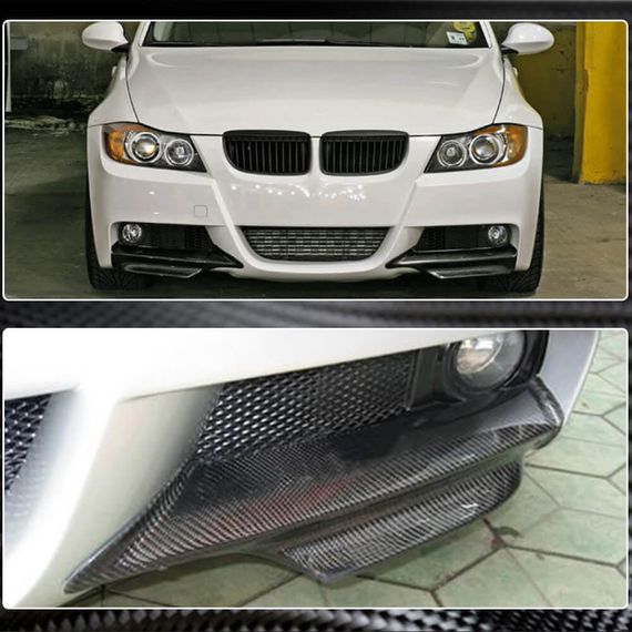 Накладки на передній бампер Flap (для E90 2005-2008 M-Sport, Карбон) для BMW 3 серія E-90/91/92/93 рр | Зображення 3