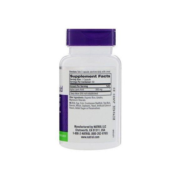 Альфа-ліпоєва кислота Natrol Alpha Lipoic Acid 300 mg 50 Caps | Зображення 1