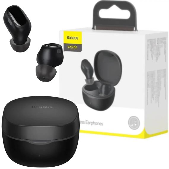 БЕСПРОВОДНЫЕ НАУШНИКИ BASEUS WM01 ENCOK TRUE (WHITE/BLACK) BLUETOOTH ГАРНИТУРА | Зображення 8
