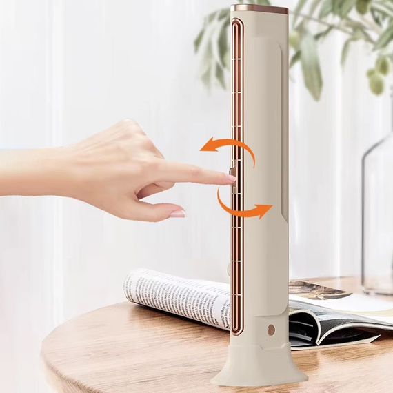 Настольный вентилятор F3 Tower Fan 3 speeds with battery 1200 mAh Biege | Зображення 1