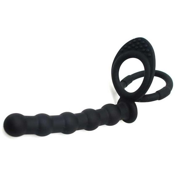 Ерекційне кільце з фалоімітатором для подвійного проникнення – Анальні іграшки | Зображення 4