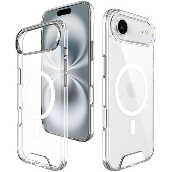 Чехол TPU Space Case with MagSafe для Apple iPhone 17 Air (6.5") Прозрачный | Зображення 3