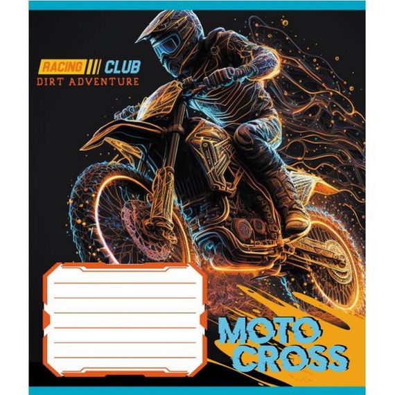 Зошит учнівський "Мотокрос" 012-520071L-2 в лінію, 12 аркушів