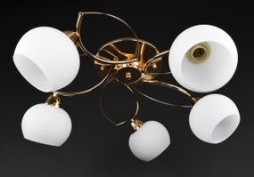 Люстра стельова на 5 лампочок 27302 Золото 22х55х55 см.