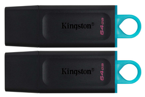 USB флеш накопичувач Kingston 2x64GB DT Exodia Black+Blue USB 3.2 (DTX/64GB-2P)