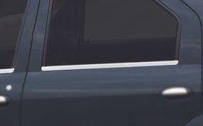 Зовнішня окантовка стекол (4 шт, нерж) Carmos - Турецька сталь для Dacia Logan II 2008-2013 рр