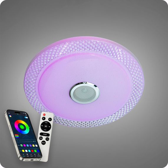 Люстра світлодіодна 517 Dlight RGB з пультом і  колонкою 80Вт Білий (02158) | Зображення 2
