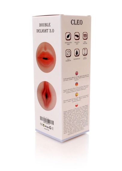 Мастурбатор Cleo Double Delight 3.0, тілесний Sex Aura | Зображення 9