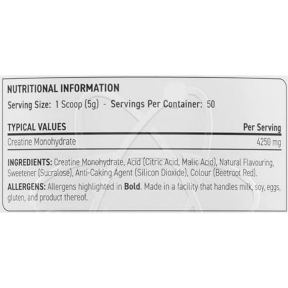 Креатин моногидрат Applied Nutrition Creatine Monohydrate 250 g /50 servings/ Strawberry Raspberry | Зображення 1