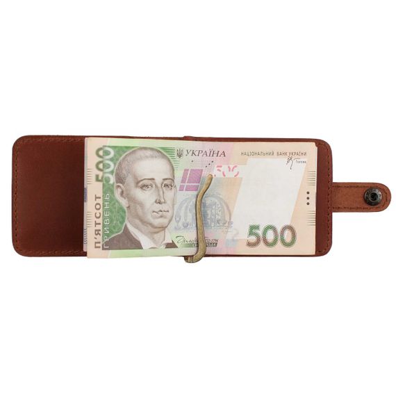Шкіряний затискач для грошей Franc Monti Cognac | Зображення 4