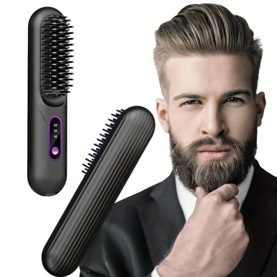 Беспроводная щетка-выравниватель для волос, для выпрямления бороды