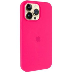 Чохол Silicone Case (AA) Logo with MagSafe для Apple iPhone 13 Pro Max (6.7") Білий / White Рожевий / Barbie pink