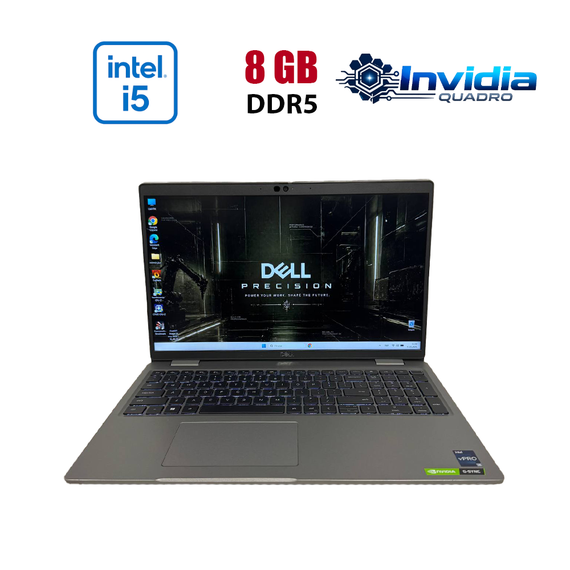 Мобильная рабочая станция Б-класс Dell Precision 3570 / 15.6" (1920x1080) IPS / Intel Core i5-1245U (10 (12) ядер по 1.2 - 4.4 GHz) / 8 GB DDR5 / 256 GB SSD / nVidia T550, 4 GB GDDR6, 64-bit / WebCam б/у
