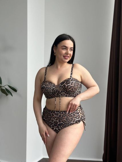 Леопардовий купальник PLUS SIZE з поролоновою чашкою | Зображення 7
