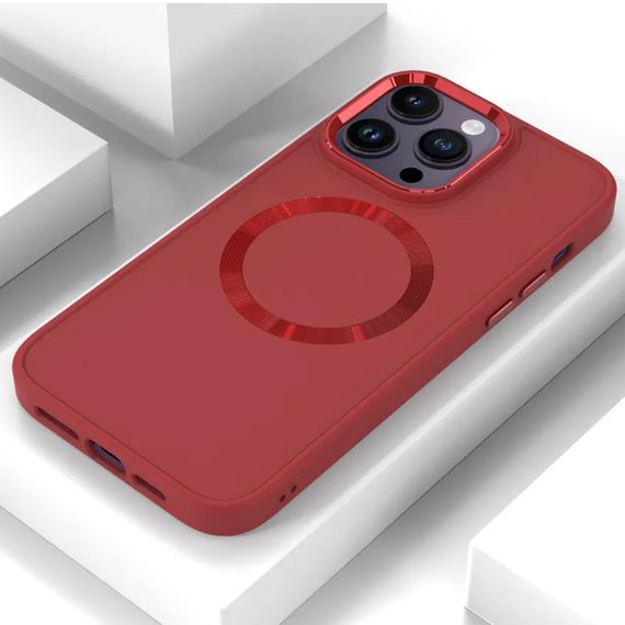 TPU чохол Bonbon Metal Style with MagSafe для Apple iPhone 13 Pro (6.1") Червоний / Red | Зображення 1
