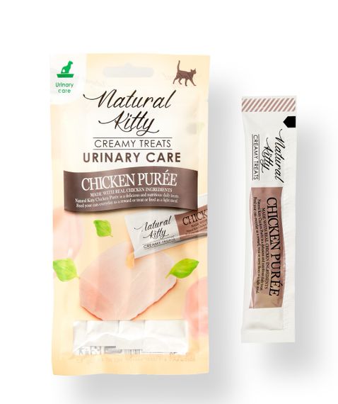 Лакомство для котов с курицей Natural Kitty Functional Creamy Treat Chicken Puree Urinary Care, 4 шт х 12 гр