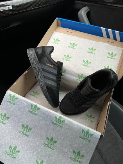 Женские кроссовки Iniki Fleece Termo All Black Grey Stripes | Зображення 6