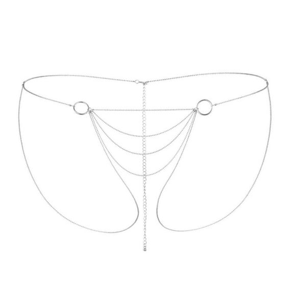 Ланцюжок-трусики Bijoux Indiscrets Magnifique Bikini Chain прикраса для тіла, Silver Sex Aura | Зображення 2