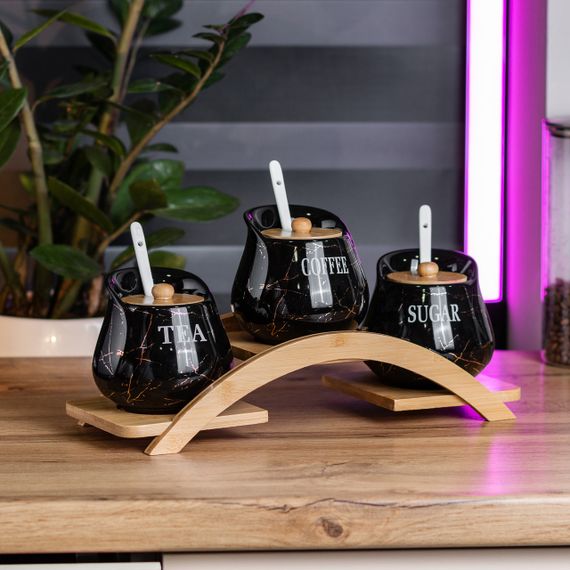 Набор для сыпучих продуктов фарфоровый 3 шт по 500 мл HP1244 | Зображення 2