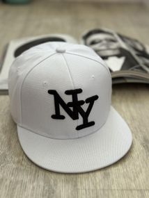 Кепка снепбек (Snapback) Нью-Йорк NY Белый  56-61р  (9075)