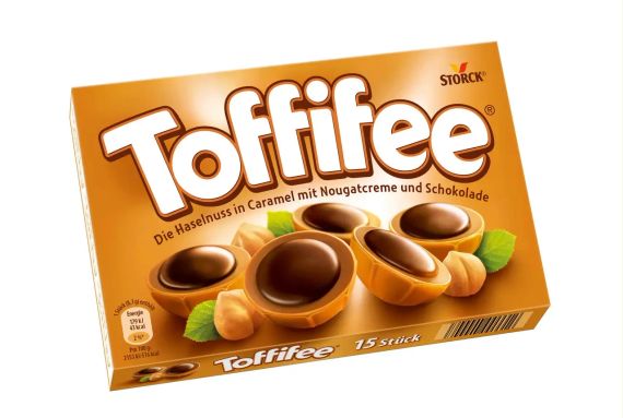 Конфеты в коробке Toffifee, 200 г (24 шт.), Германия. Конфеты шоколадные с целым фундуком