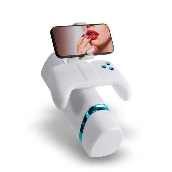 Автоматический мастурбатор Warrior M-100 PRO с поступательными движениями, вибрацией, подогревом и держателем для телефона | Зображення 5