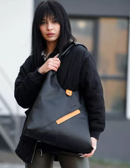 Сумка жіноча Sambag HOBO M чорний 35 х 40 х 8 см (53200129) | Зображення 6