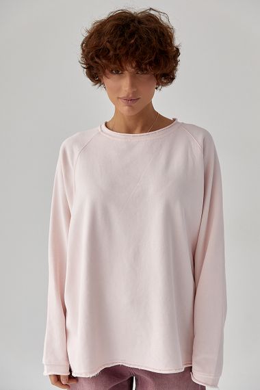 Лонгслів вільного крою з рукавами-реглан - пудра цвет, ONE SIZE (є розміри) | Зображення 4