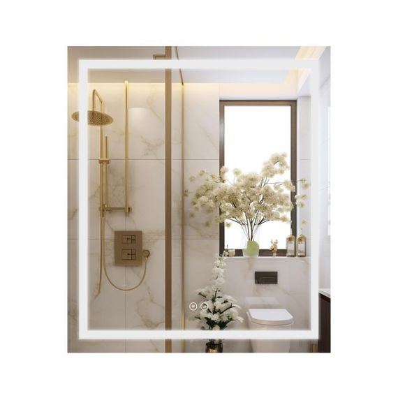 Дзеркало Qtap Mideya (MI1) 700х800 з LED-підсвіткою Touch, з антизапотіванням, димером QT2078DCF7080W