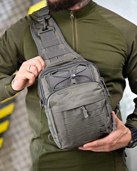 Тактична сумка нагрудна laser grey ПП4626