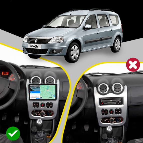 Штатная магнитола Lesko для Renault Logan I Рестайлинг 2009-2015 экран 9" 4/64Gb/ 4G/ Wi-Fi/ CarPlay Premium | Зображення 2