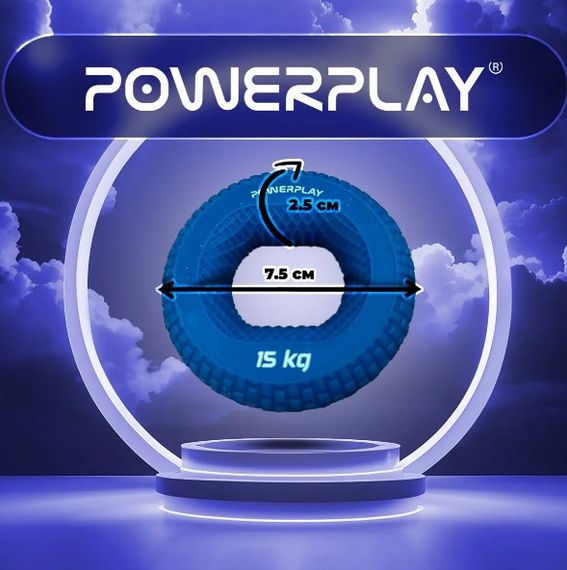 Еспандер кистьовий силіконовий PowerPlay PP-4333 Hand Grip Light 15 кг Синій (PP_4333_Blue_15kg) | Зображення 4