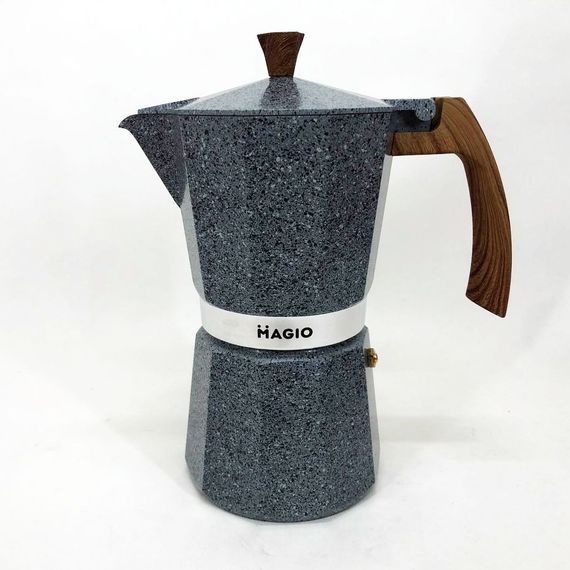 Гейзерна кавоварка Magio MG-1012 450 мл, кавоварка для дому, турка гейзерна для кави, кавник гейзерний | Зображення 8