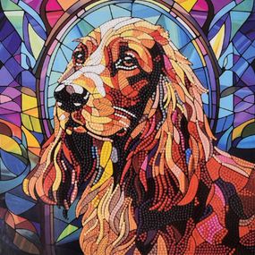 Алмазная мозаика "Верный пес" DEEX16302 неполная выкладка 30х30 см