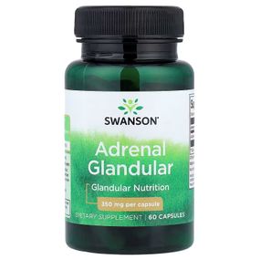 Підтримка надниркових залоз Swanson Adrenal Glandular 350 mg, 60Caps