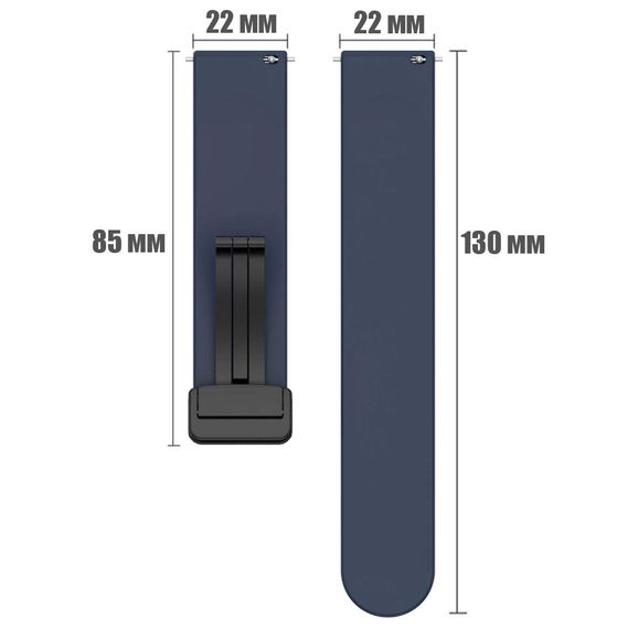 Ремінець Primolux Magnetic Silicone для годинника Amazfit Active Max / Amazfit Balance 2 - Dark Blue | Зображення 4