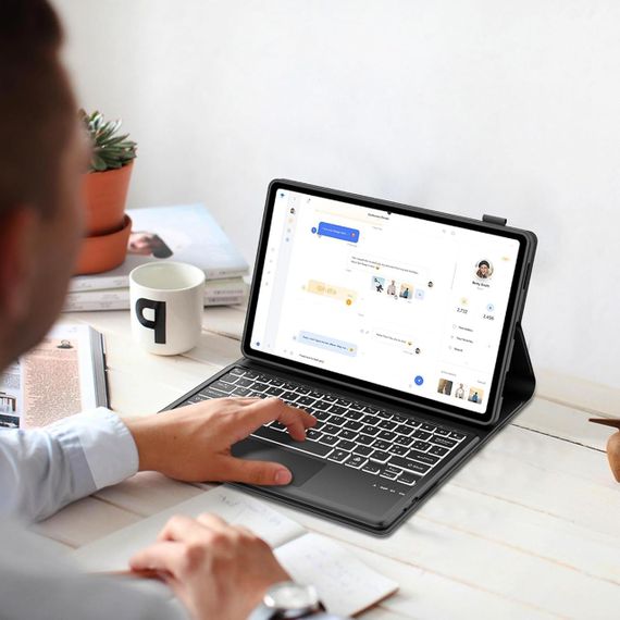 Чохол-підставка для Lenovo Tab P12 12.7” TB370FU, 2023 захисний чохол-книжка з регульованим кутом нахилу, чорний | Зображення 4