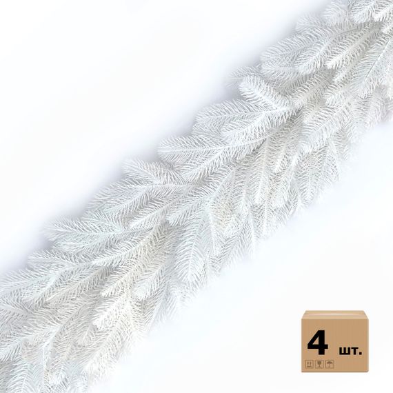 Хвойные гирлянды Lux литые белые (упаковка 4 штуки по 2 м)