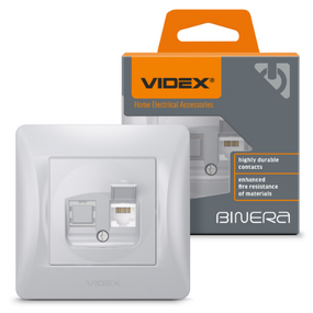 BINERA срібний шовк Розетка внутрішня 1-а CAT6 комп'ютерна Videx