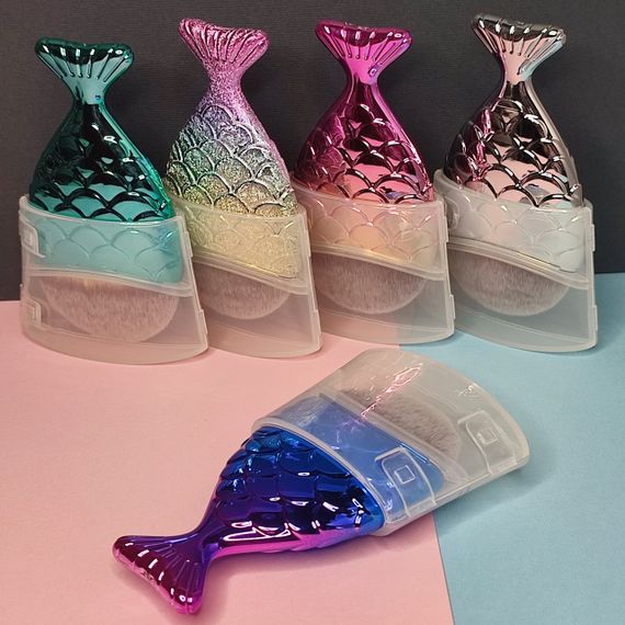 Щетка рыбка от пыли для маникюра (розово-золотая) | Зображення 2