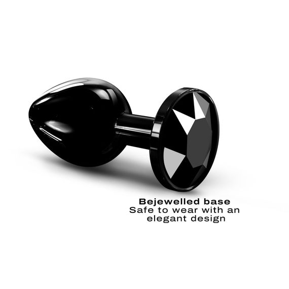 Металева анальна пробка з кристалом Dorcel Diamond Plug Black M | Зображення 1
