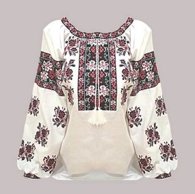 Рубашка Украинская вышиванка 21942 цвет белый размер S