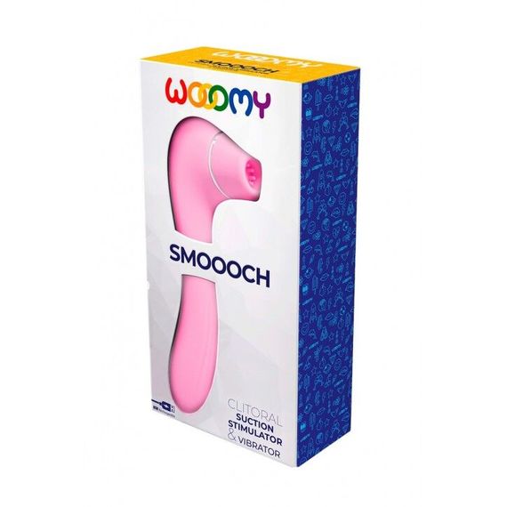 Вакуумний стимулятор з вібрацією Wooomy Smoooch Pink Clitoral Suction & Vibration, 10х2 режимів | Зображення 3