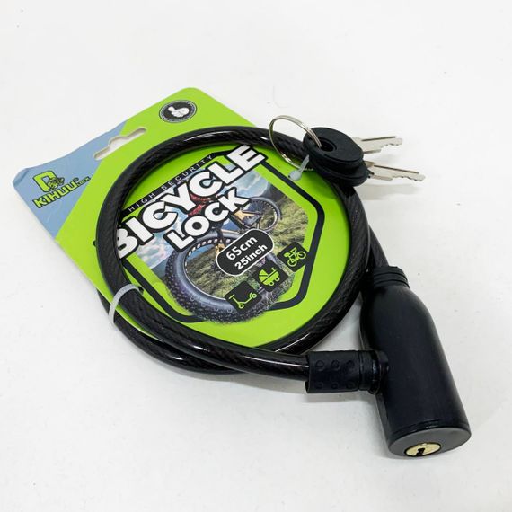 Замок велосипедний KIHUU LOCK 801, 8*65 тросовий, 2 ключі. Колір: чорний RI-57 | Зображення 2