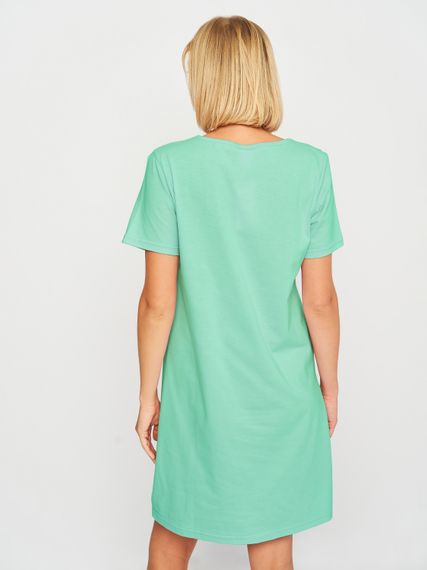 Жіноча нічна сорочка з коротким рукавом ментолова, 6XL | Зображення 1