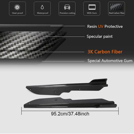 Боковые пороги (Карбон) для Chevrolet Corvette C8 2019- гг | Зображення 3