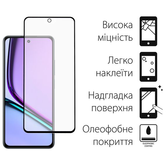 Скло захисне Dengos Realme C67 (black) (TGFG-340) | Зображення 1